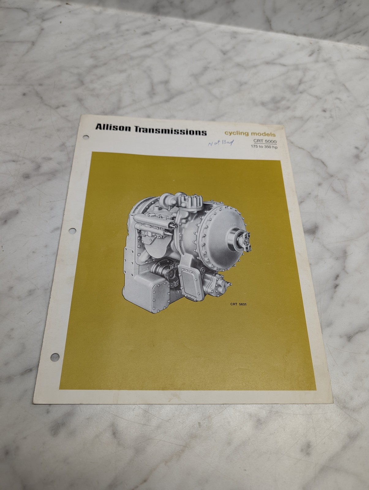 ALLISON TRANSMISSIONS CRT 5000 CYCLING MODELS 175 TO 350 HP 5631