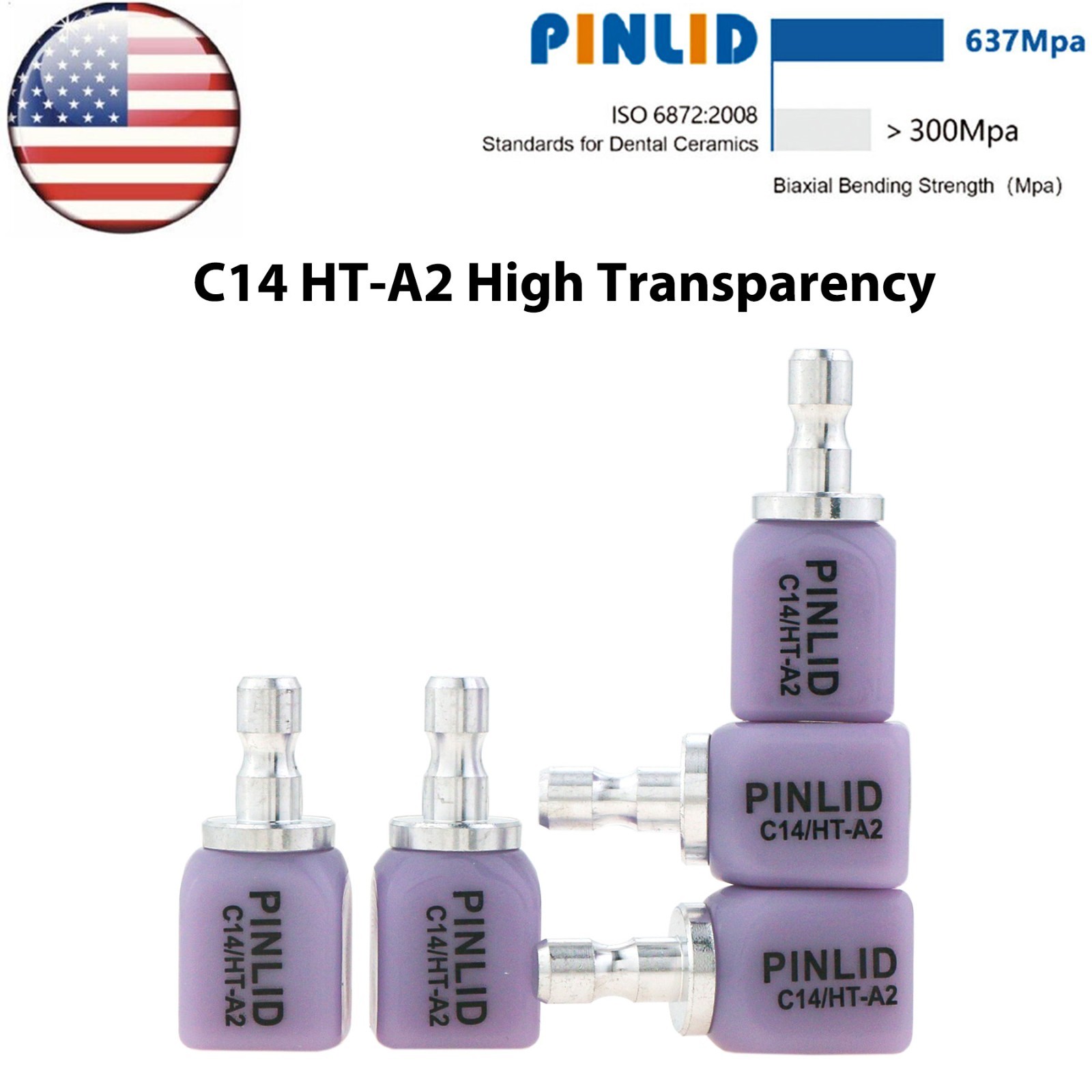 US Dental Lithium Disilicate Glass Ceramic Blocks C14 HT CAD CAM CEREC Blocks