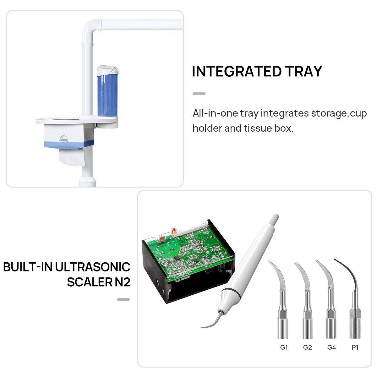 FDA Dental Chair Unit Computer Control Liftable Trolley / Delivery Unit Cart