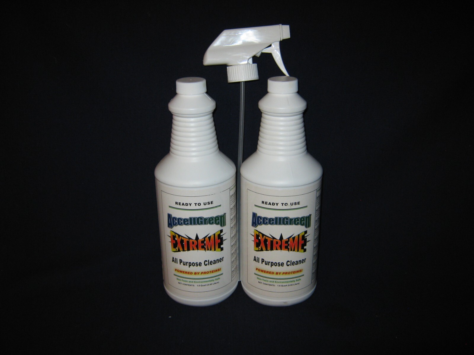 TWO {2} ACCELLGREEN EXTREME QUART BOTTLES ALL-PURPOSE CLEANER–FREE SHIP-BIN 6