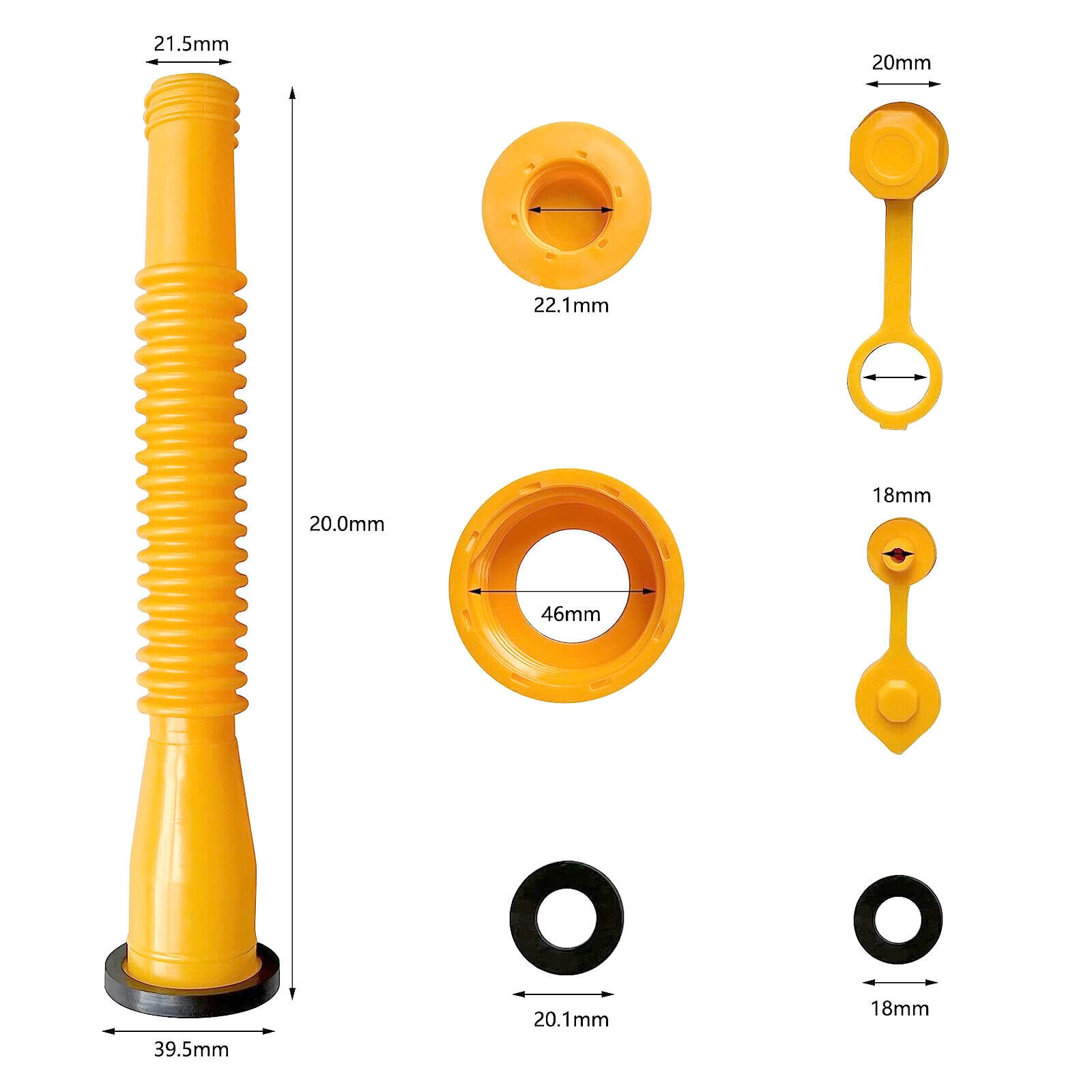 5x Gas Can Spout Nozzle Vent Kit Replacement For Old Style Caps Plastic Gas Can