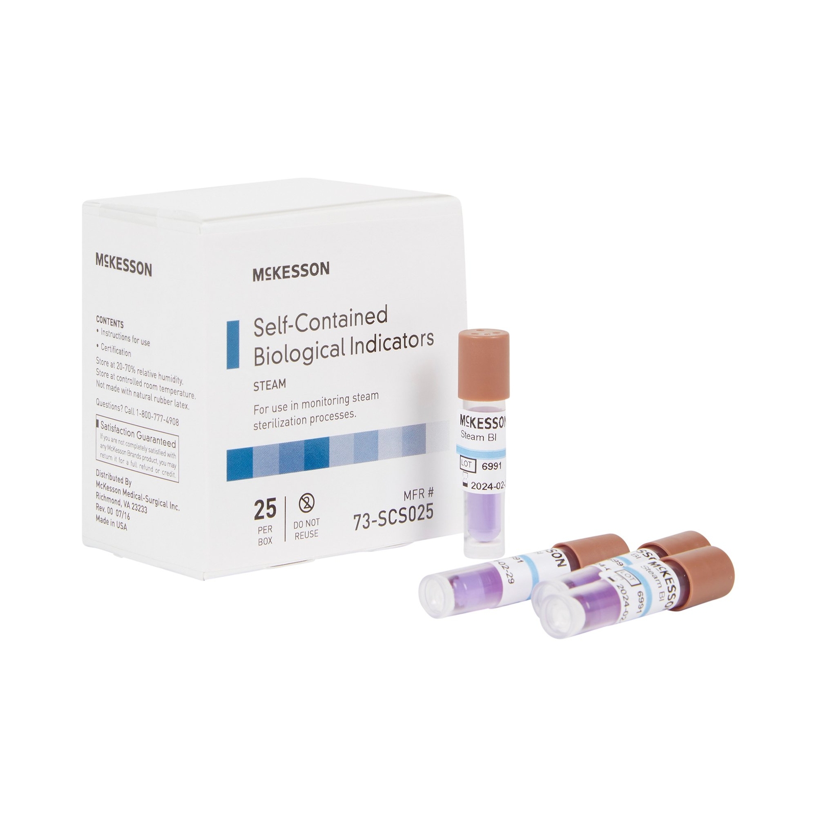 McKesson Sterilization Biological Indicator Vial Steam Compatibility 73-SCS025