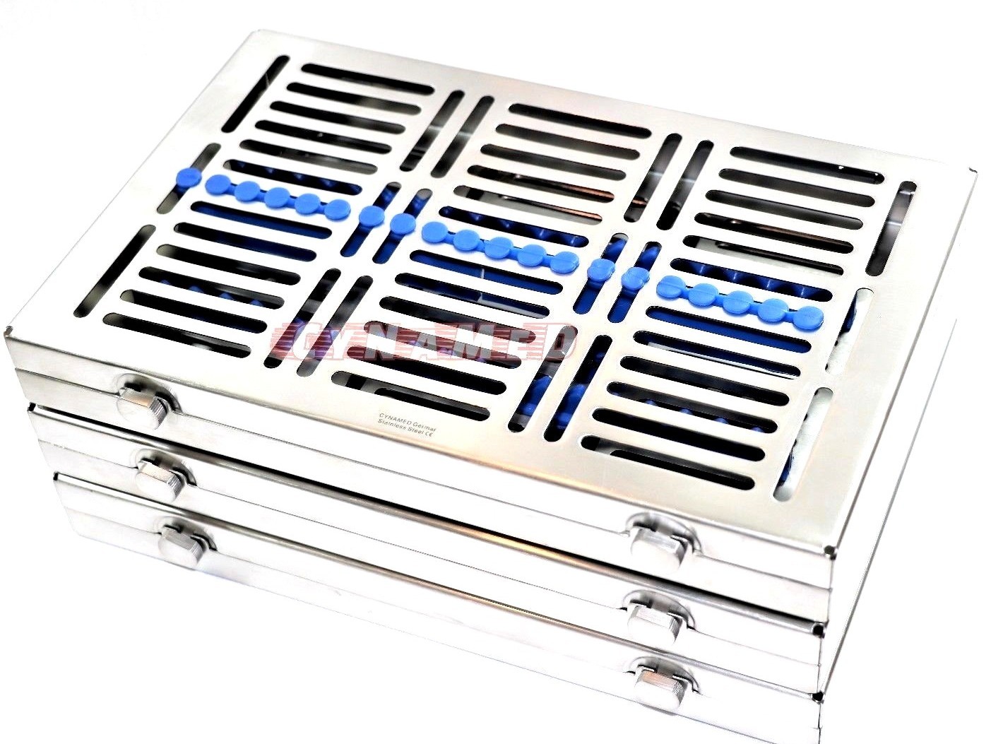 5GERMAN DENTAL AUTOCLAVE STERILIZATION CASSETTE TRAY INSTRUMENT 11.25X7.25X1.25″