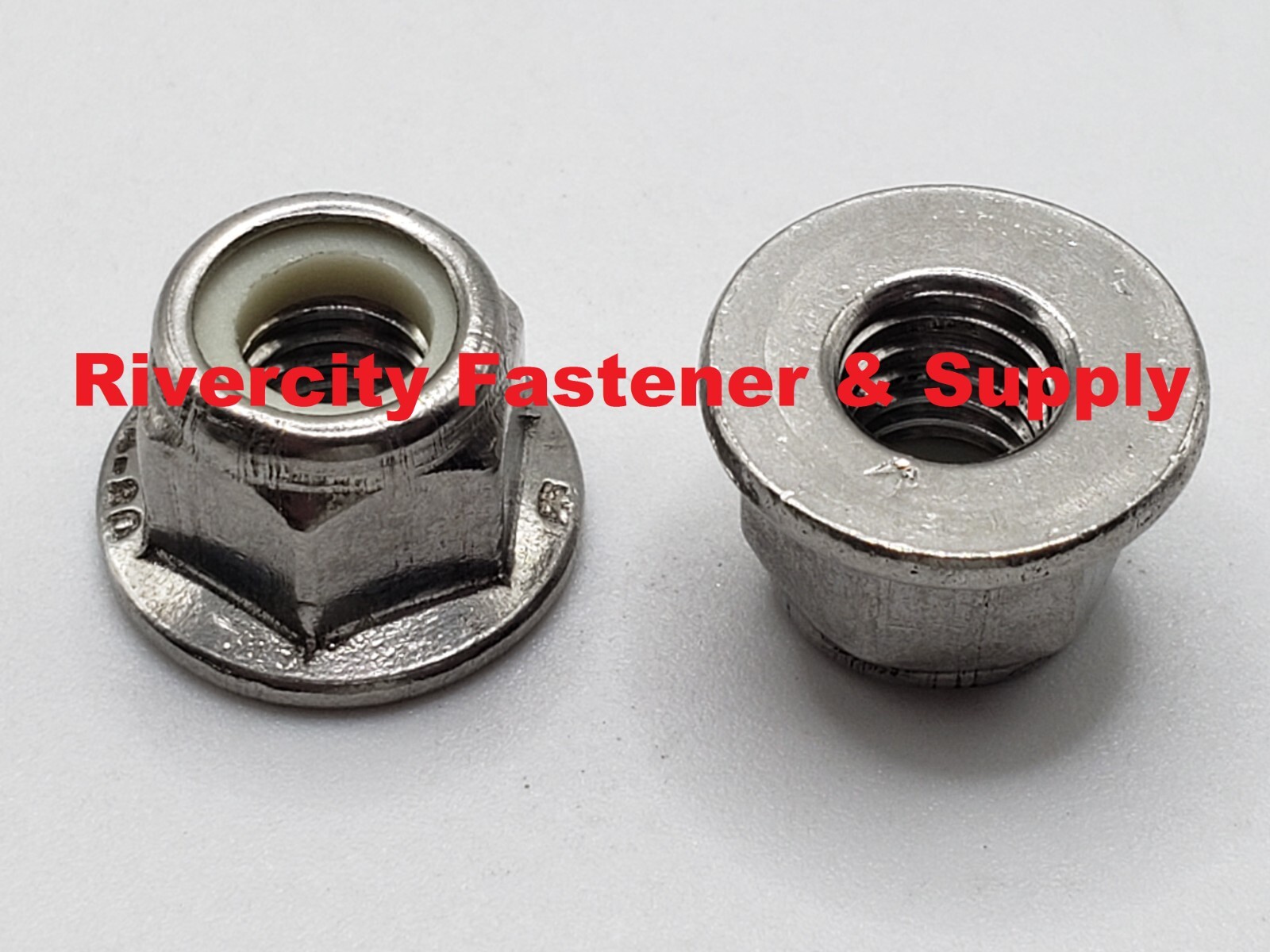 (50) M6-1.0 Flange Stop Lock Nut Nylon Insert Stainless DIN 6926 6mm m6x1.0