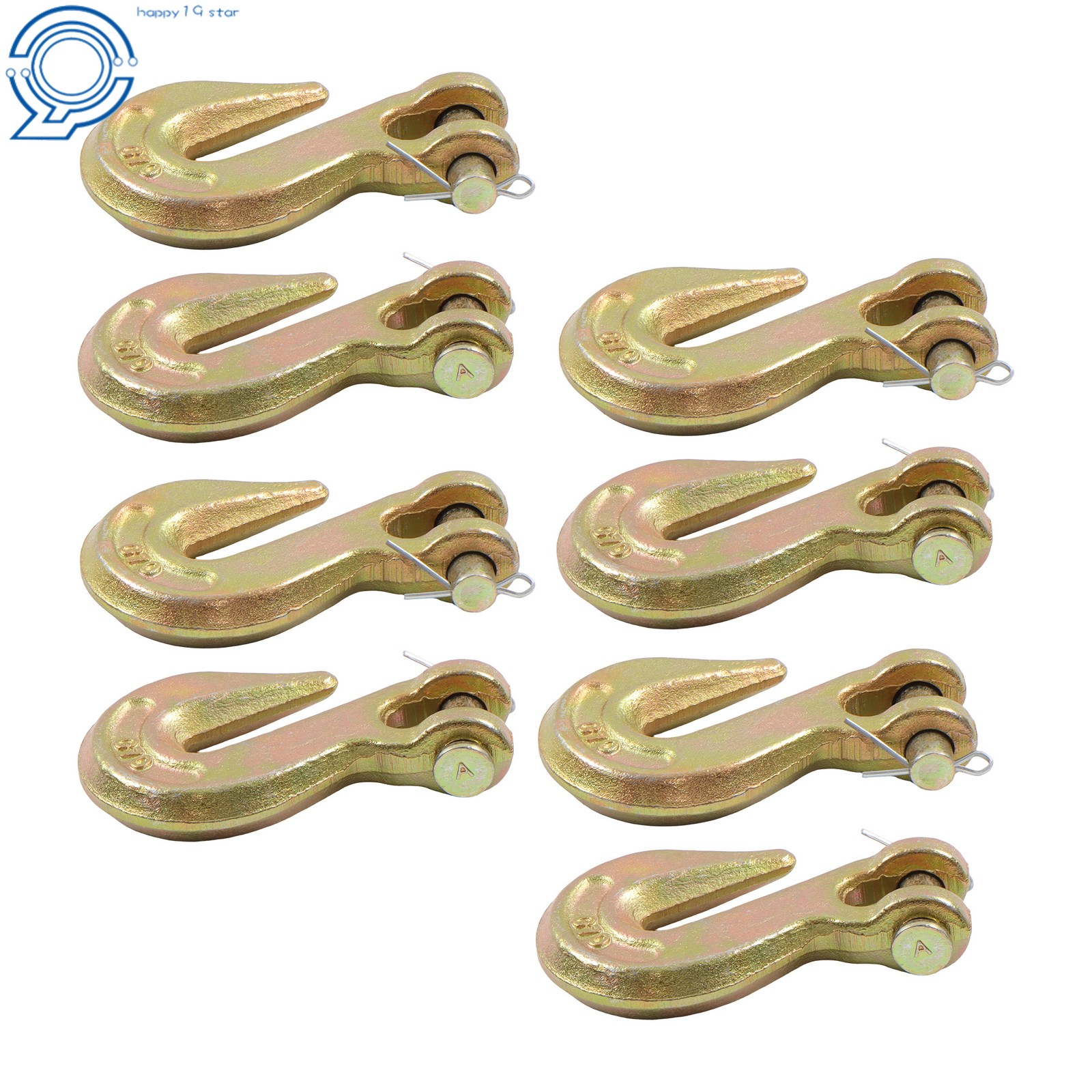8 Pcs 7500 Lbs Working Load Limit Chain Hooks 3/8 Inch G70 Clevis Grab Hooks