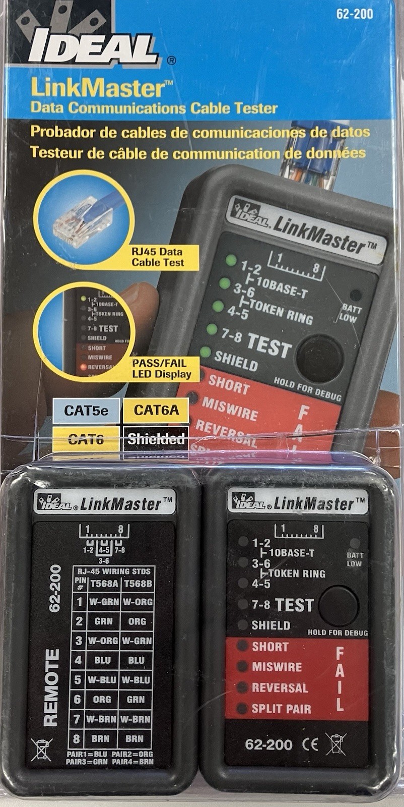 IDEAL LinkMaster Data Communications Cable Tester 62-200 New
