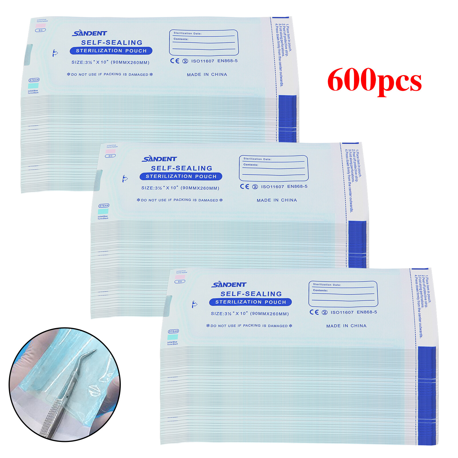 Self Sterilization Pouches Pouch Autoclave, Sterilizer Bags Dental Tattoo Nail