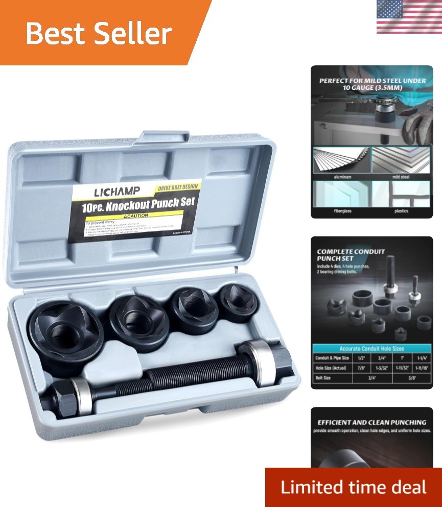 Versatile Manual Punch Kit – Heavy-Duty Metal Cutter with Multiple Hole Sizes