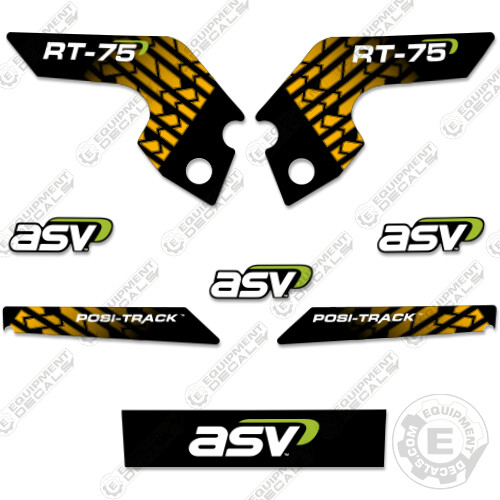 Fits ASV RT-75 Decal Kit Skid Steer Replacement Stickers Equipment Decals