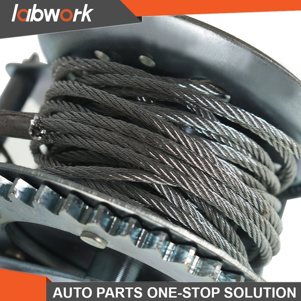 Labwork Hand Winch 4.0mm*10m Rope High Carbon Steel For Trailer Boat ATV 1200lbs