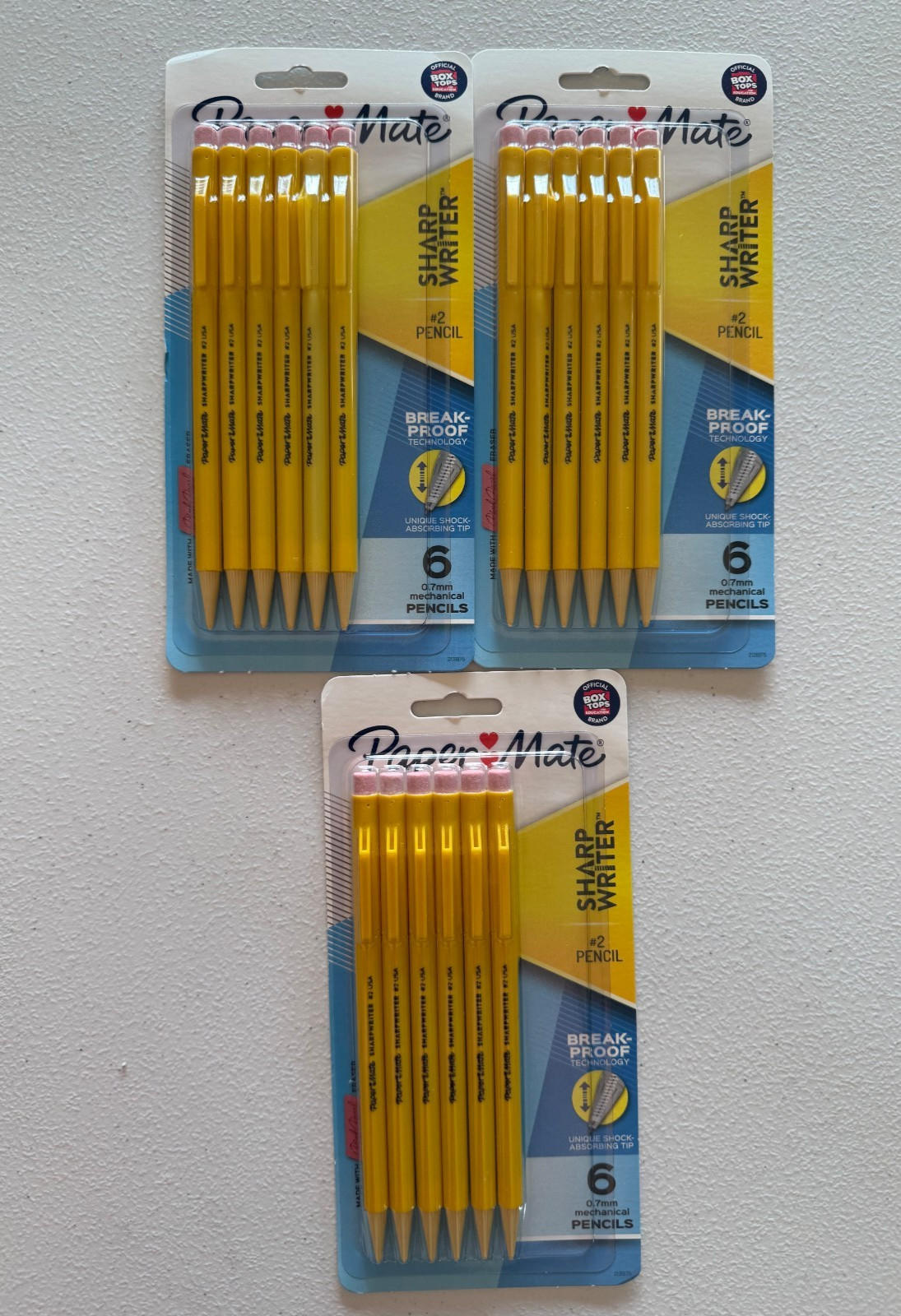Paper Mate SharpWriter HB #2 Mechanical Pencils 6ct Twist To Advance Lot 3 0.7mm