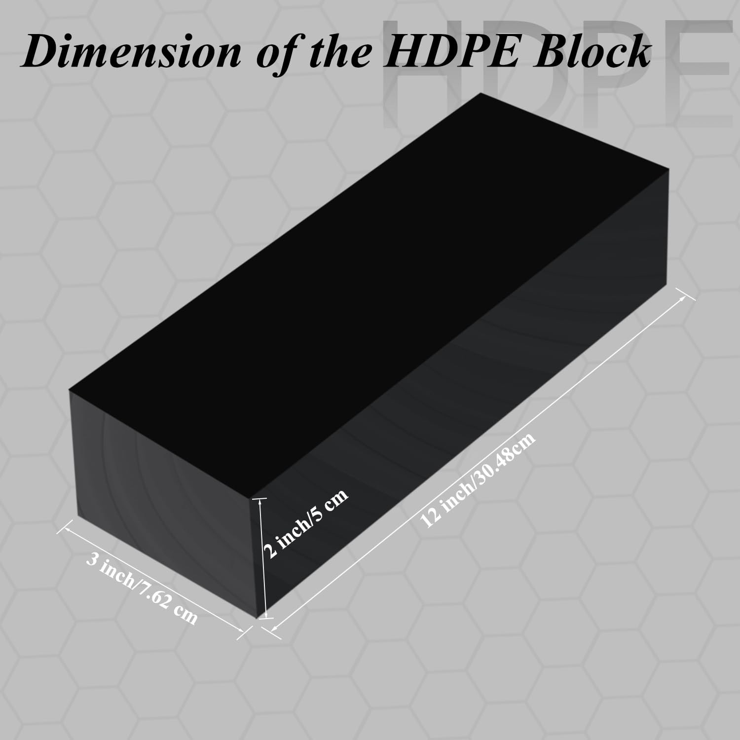 HDPE Block Black HDPE Plastic Sheet 3” X 12” X2” (50Mm Thick) High Density Po