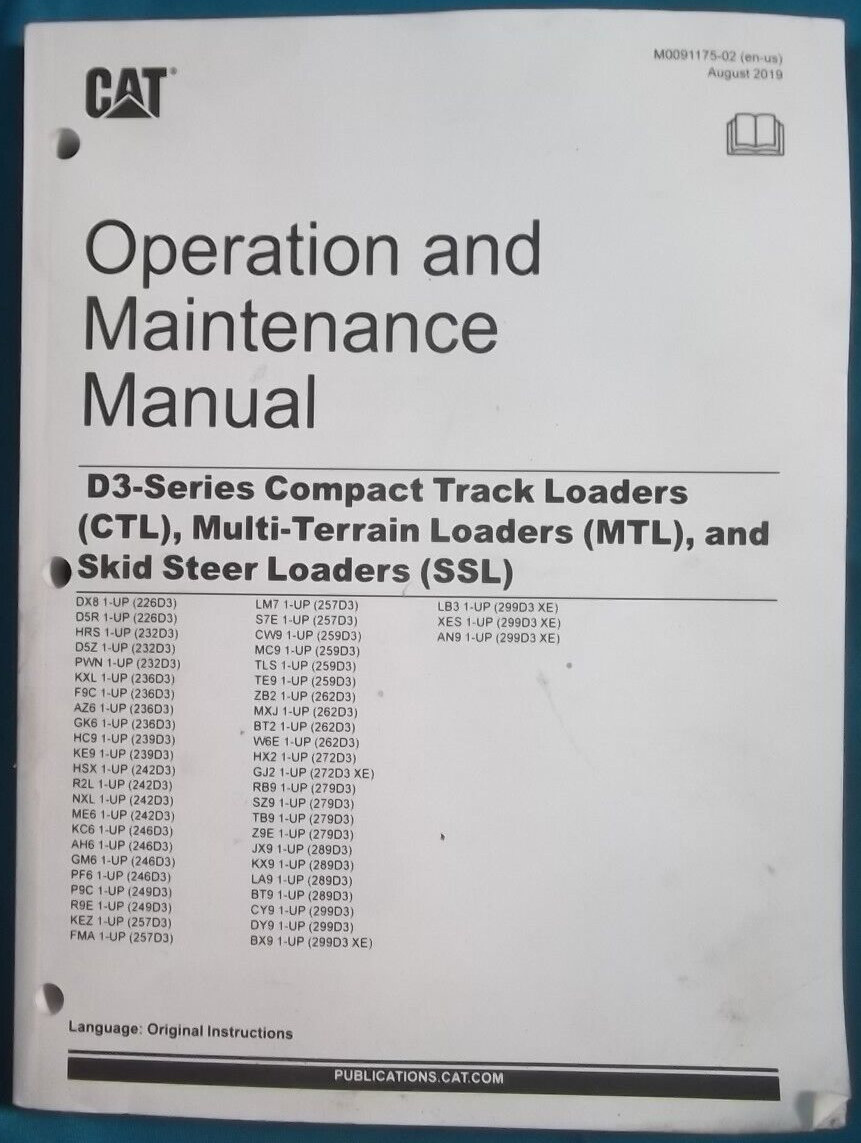 CATERPILLAR 226D3 232D3 236D3 246D3 S57D3 259D3 OPERATION & MAINTENANCE MANUAL