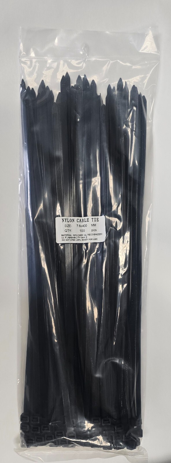16″ Heavy Duty Thick 100 Packs of BLACK CABLE ZIP TIES UV Resistant UL 200lb