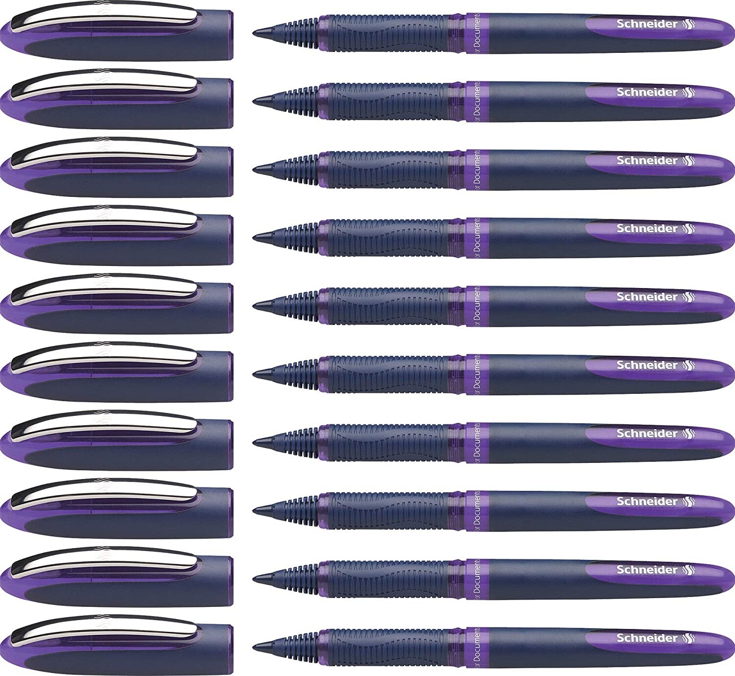 Schneider One Business Rollerball Pen, 0.6mm Ultra-Smooth Tip Blue Barrel Violet