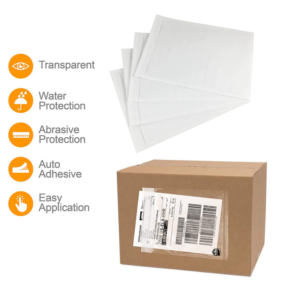 4.5X5.5 Clear Packing List Envelopes Invoice Enclosed Slip Pouch Self Adhesive