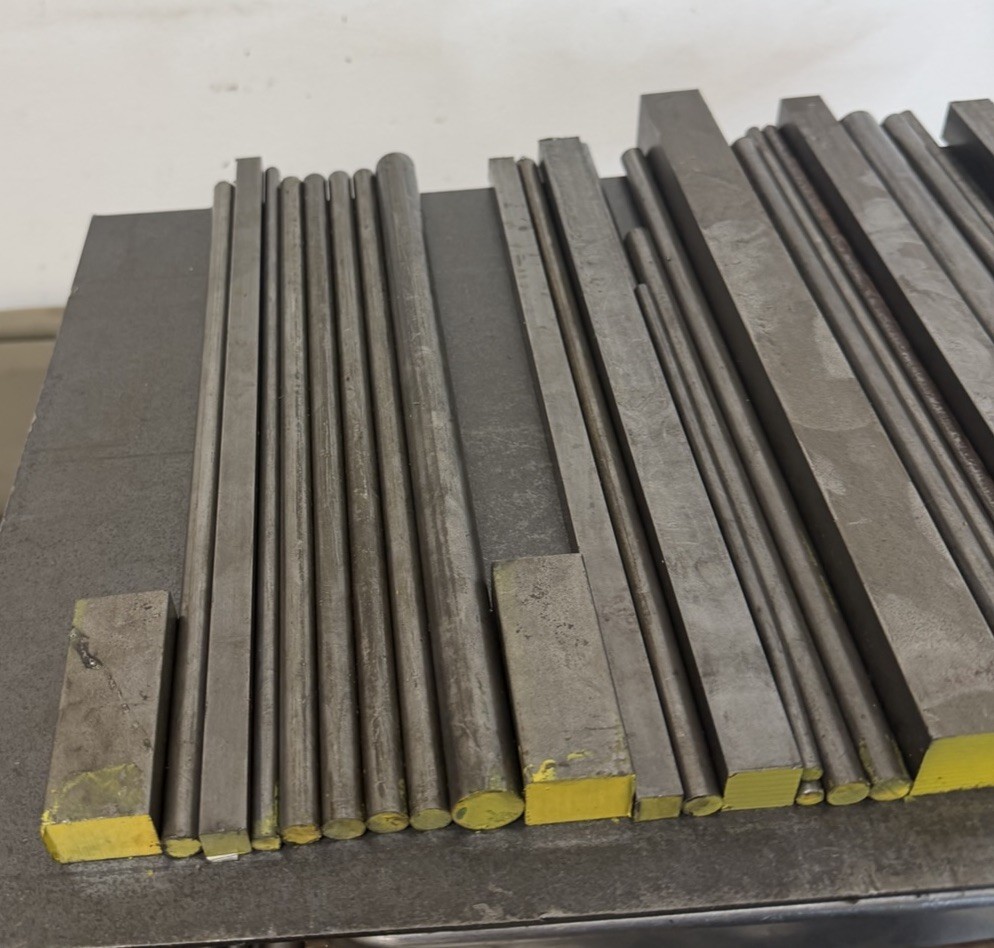 1018 Steel Bar Stock Lot – Round & Square – 34 PCS – 21.50 LB Total