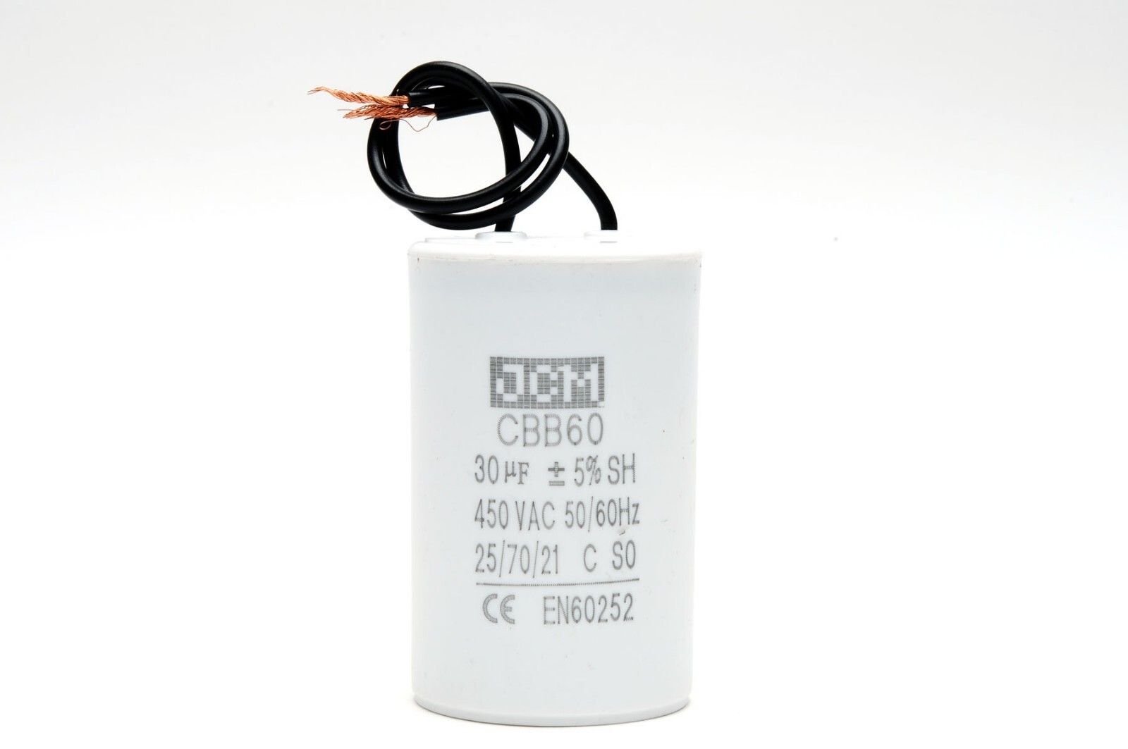 30UF 450VAC Wire Motor Run Capacitor 450V AC CBB60 30 UF Round White 50/60HZ Cap