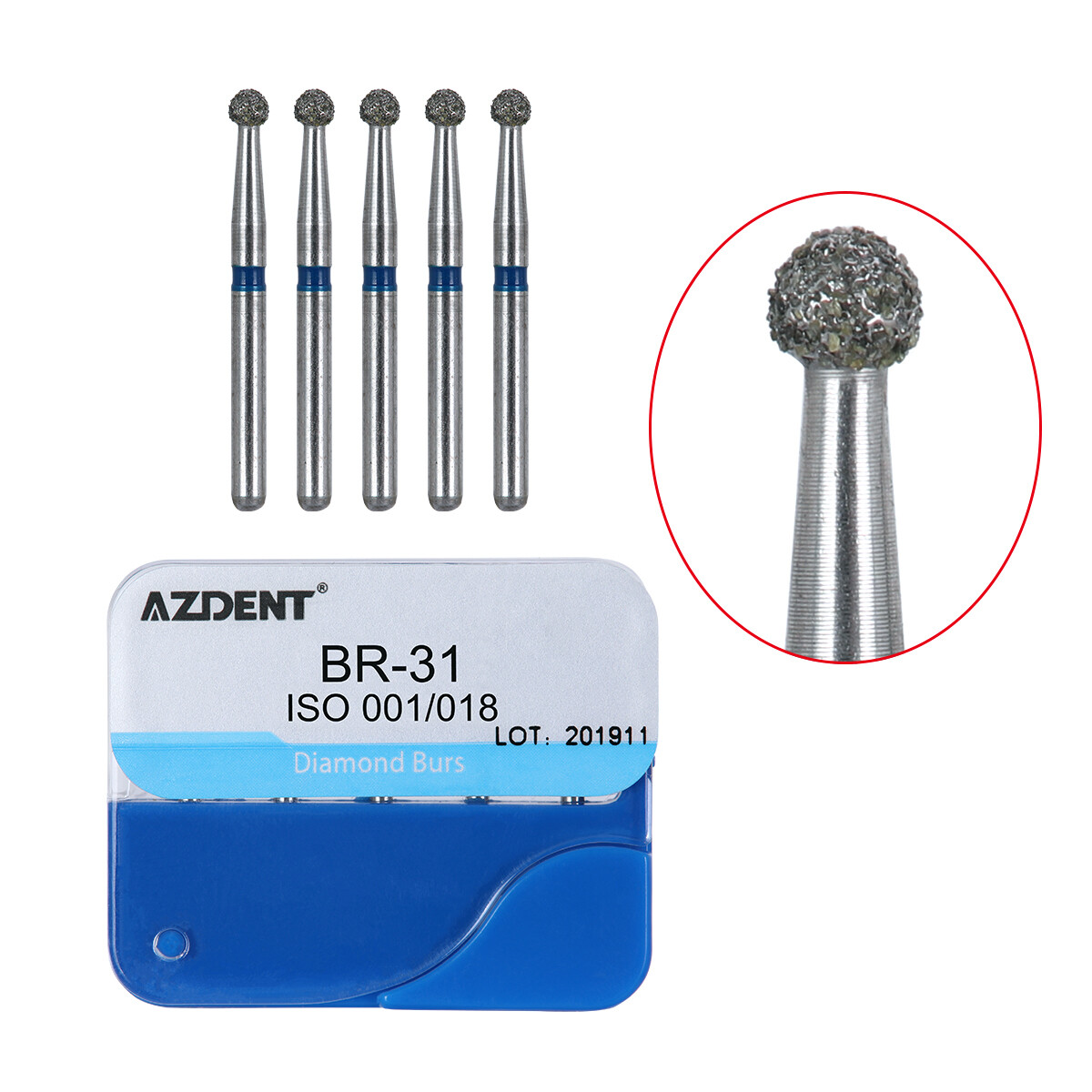 USPS Dental Low Speed 1:1 Contra Angle Push Handpiece /100Pcs Diamond FG Burs