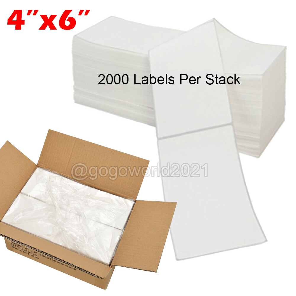 4000-60000 4×6 Fanfold Direct Thermal Shipping Labels for Zebra & Rollo Printer