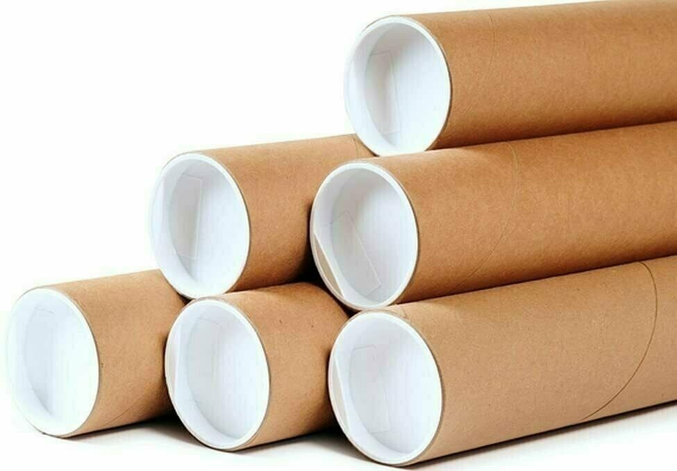 10 – 2″ x 24″ Round Cardboard Shipping Mailing Tube Tubes With End Caps