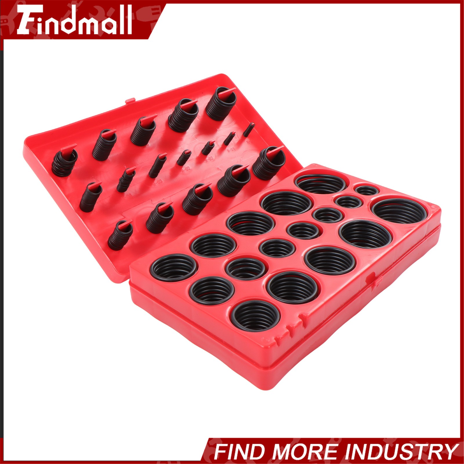 Findmall 419 PCS O Ring Assortment Set Metric Oil Proof Kit 32 Size O-Ring Case