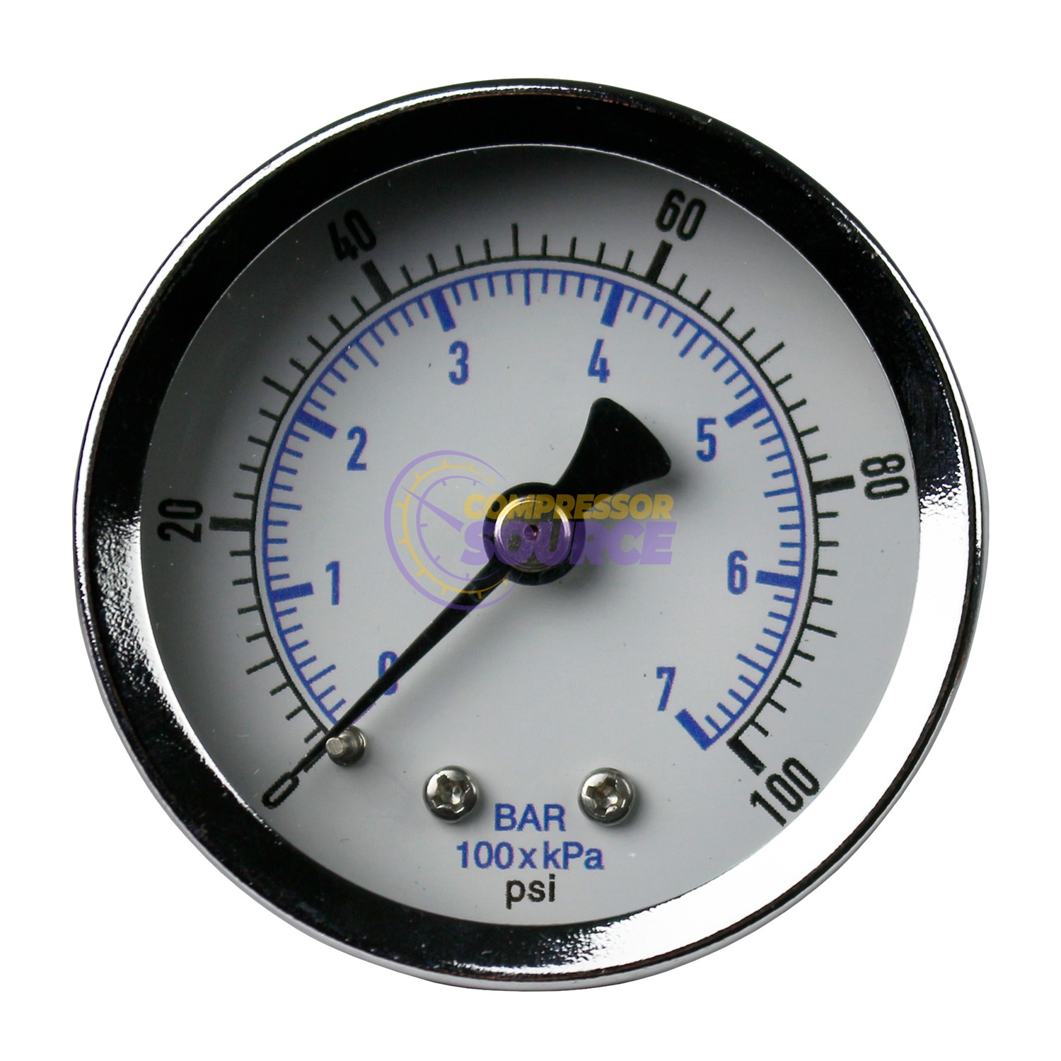 1/4″ 100 PSI Compressed Air Pressure Gauge 2″ Face Back Mount 2B100-Gauge