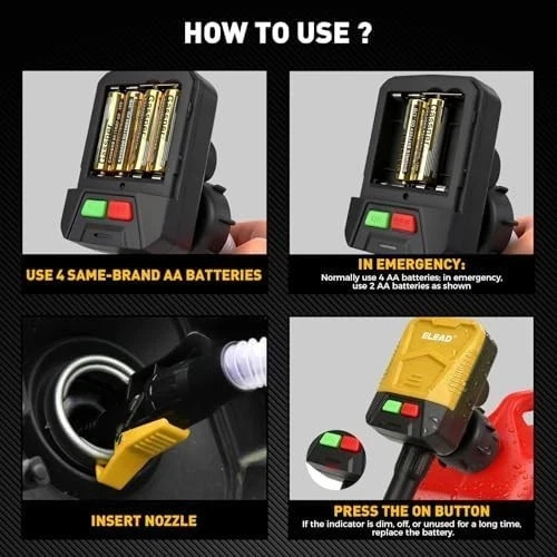 Battery-Powered Fuel Transfer Pump – 3.2 GPM No Spill New Version (Yellow)