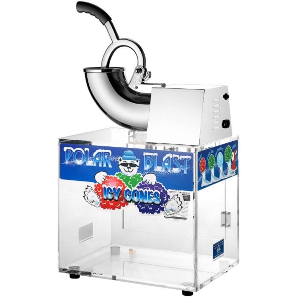 Commercial Snow Cone Machine Acrylic Ice Crusher Shaves 500lbs Per Hour for