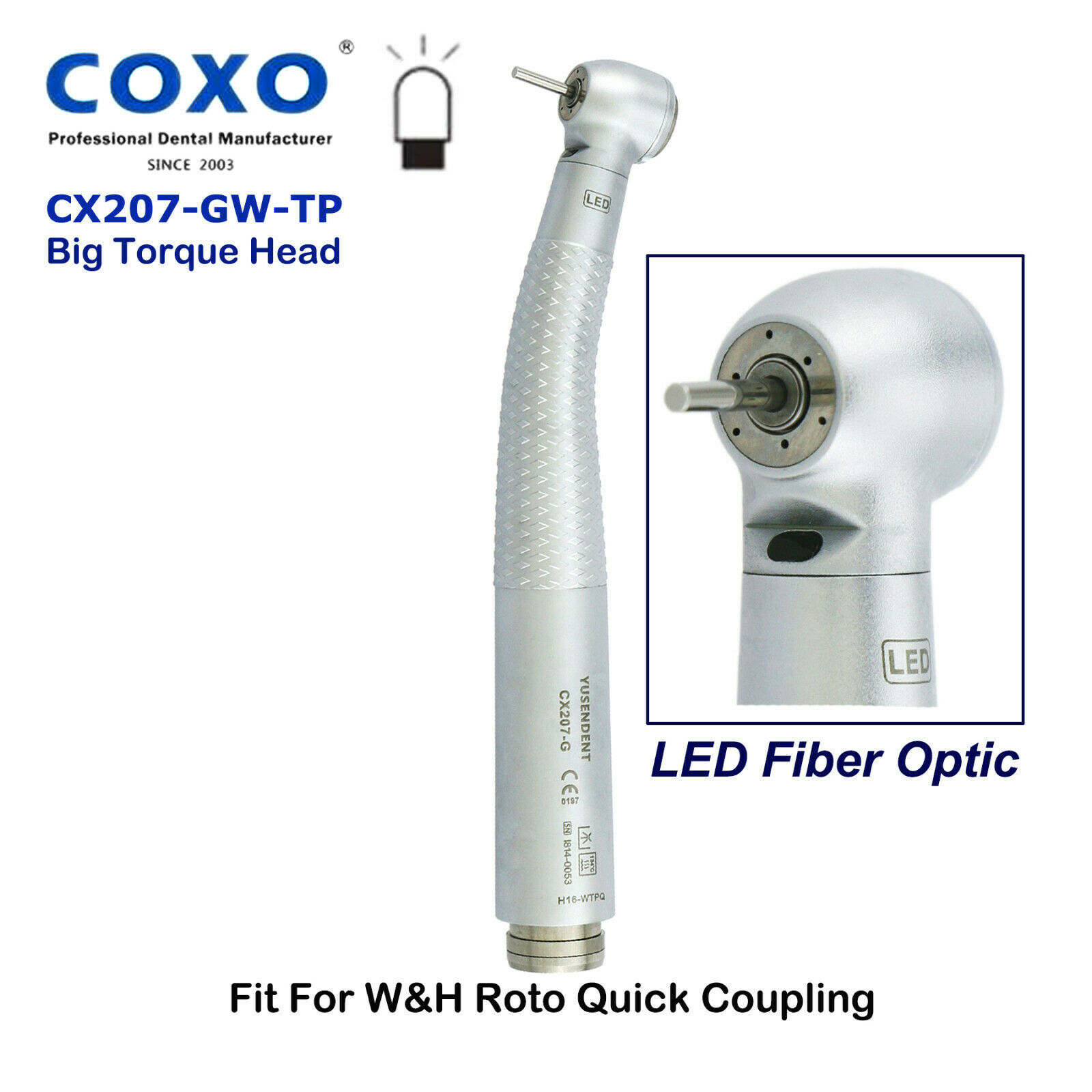 COXO Dental High Speed Handpiece Fiber Optic Air Turbine Coupling for KAVO NSK
