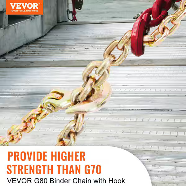 Transport Binder Chain 4,900 lbs. Load Capacity G80 Tow Chain 5/16 in. x 20 ft.