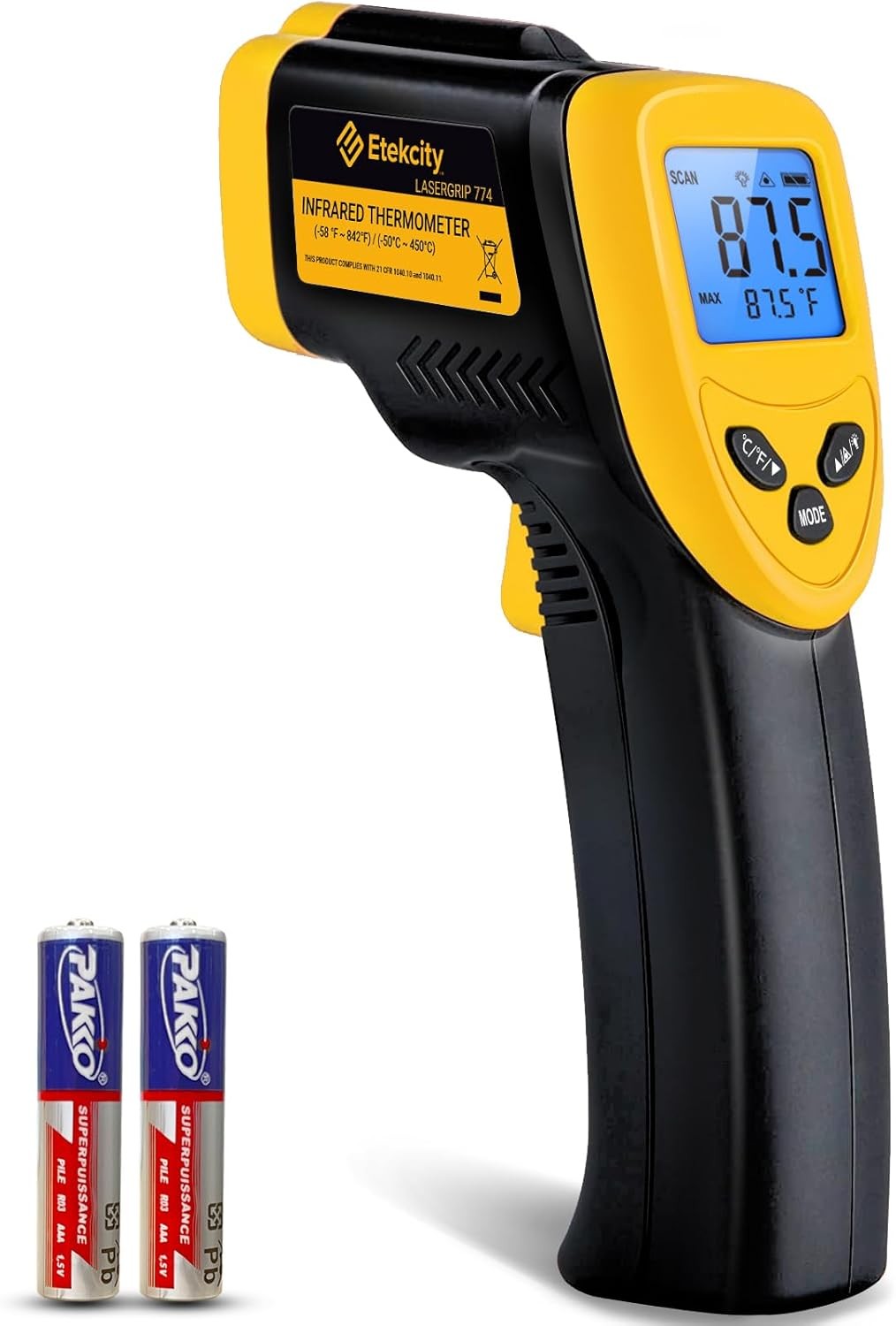 Etekcity Infrared Thermometer Laser Temperature Gun 774, Meat Dark Yellow