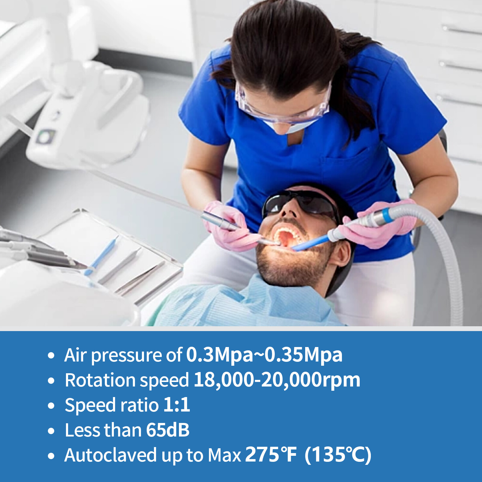 eLabPal Dental Low Speed Handpiece Contra Angle Push Button E-Type for NSK Style