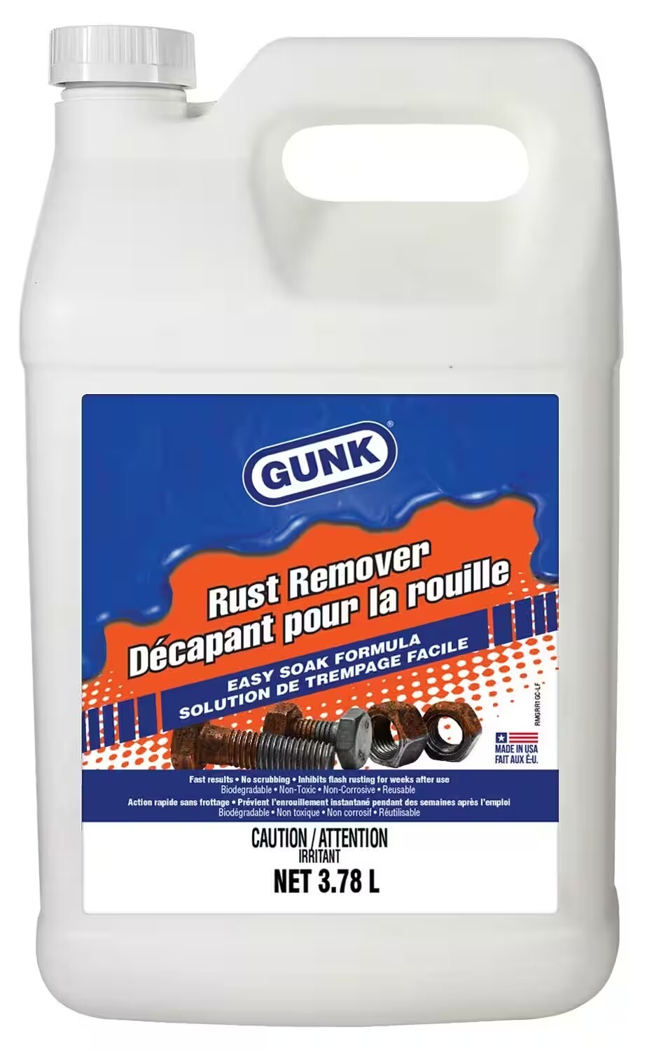 Gunk Rust Remover, 1-Gallon GRR1GC INDUSTRIAL AND COMMERICAL USE