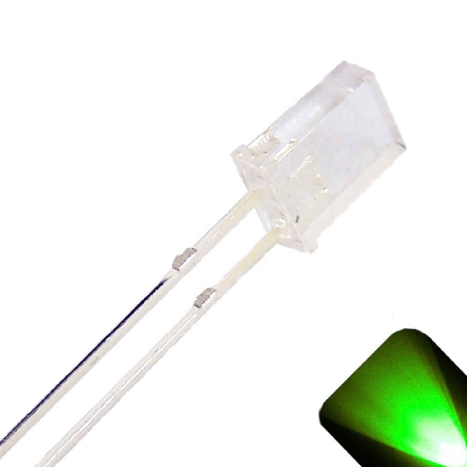 5 x 2x5x7mm Rectangle LEDs Wide Angle Pure Green LED Square x 2 5 7 – 7x5x2 mm