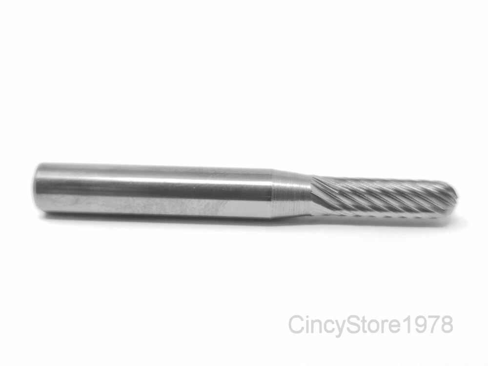 SC14S Cylindrical Radius 3/16″ Carbide Burr Bur Tool Die Grinder Bit 1/4″ Shank