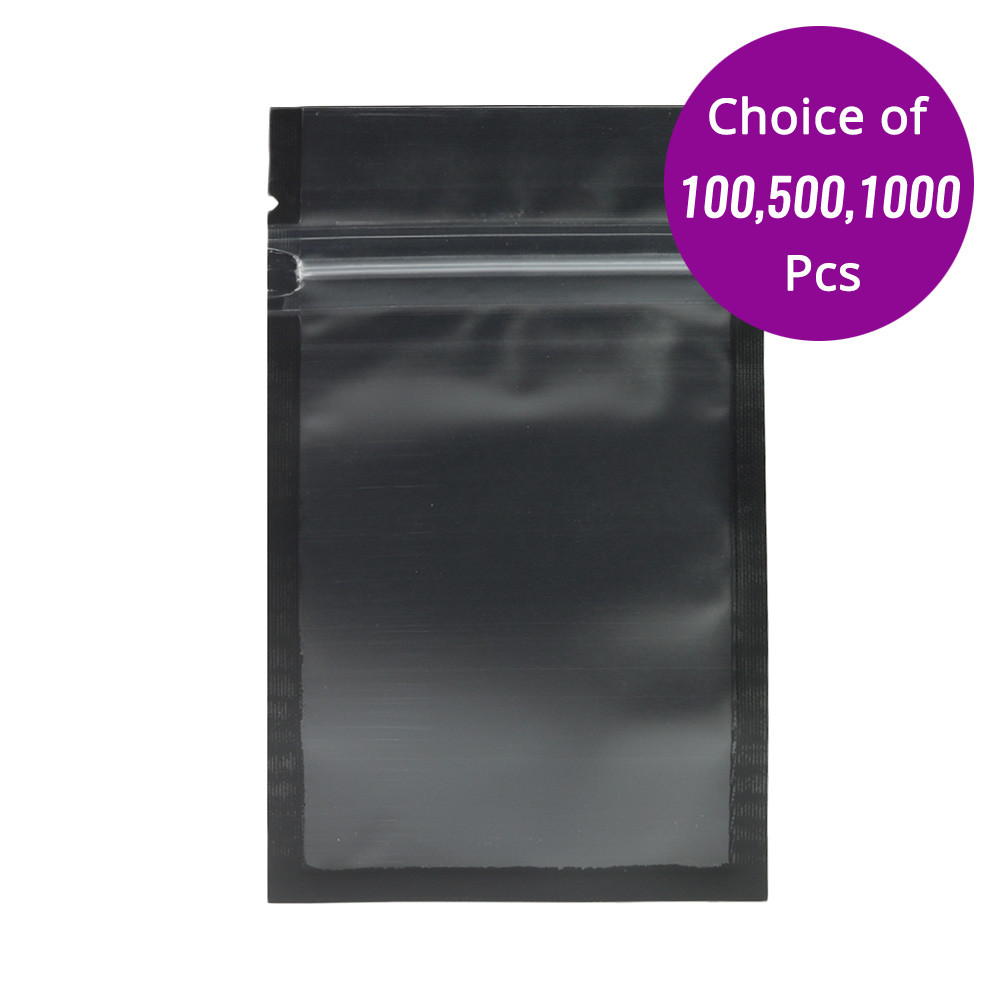 4x6in Matte Clear Front Black Back Foil Mylar Flat Zip Lock Bag w/ Machine C02