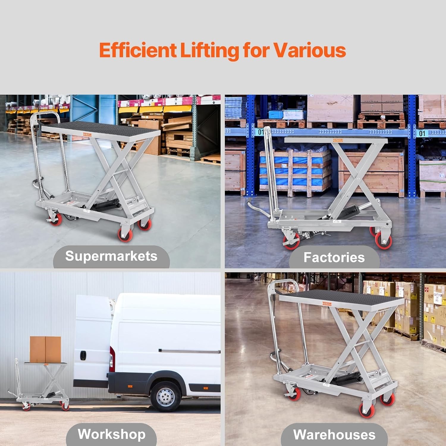 500 lbs Hydraulic Lift Table Cart – 28.5 Inch Manual Scissor Lift with Wheels