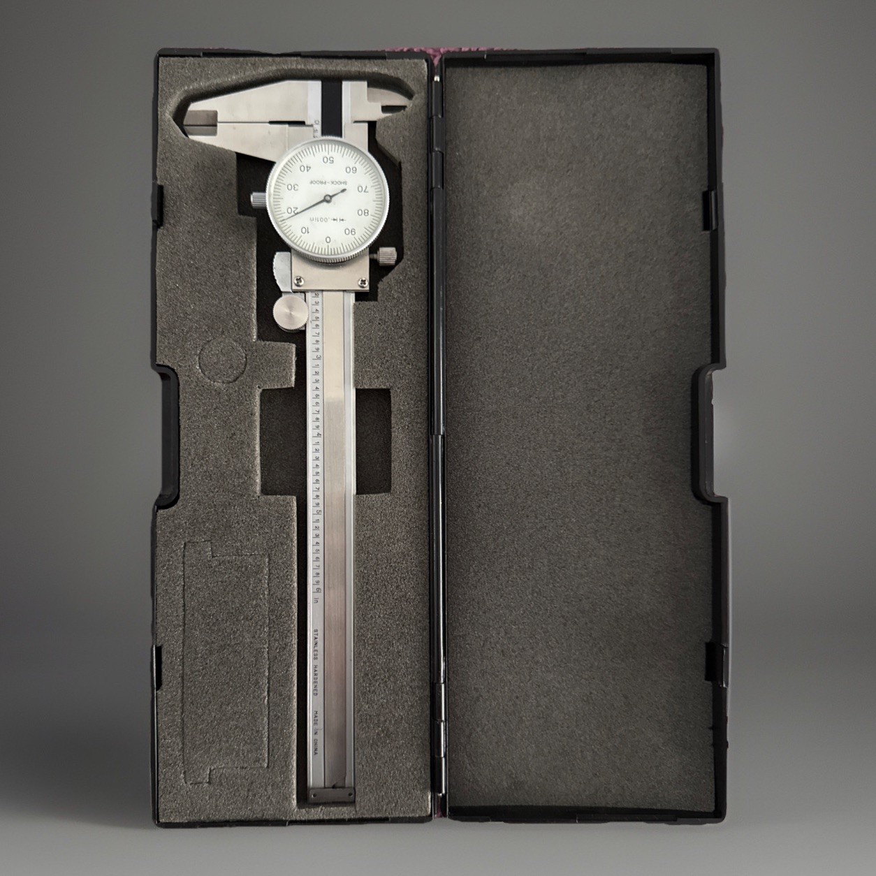 6in” Shockproof Thread Dial Vernier Caliper 0-6″ Standard With Plastic Case