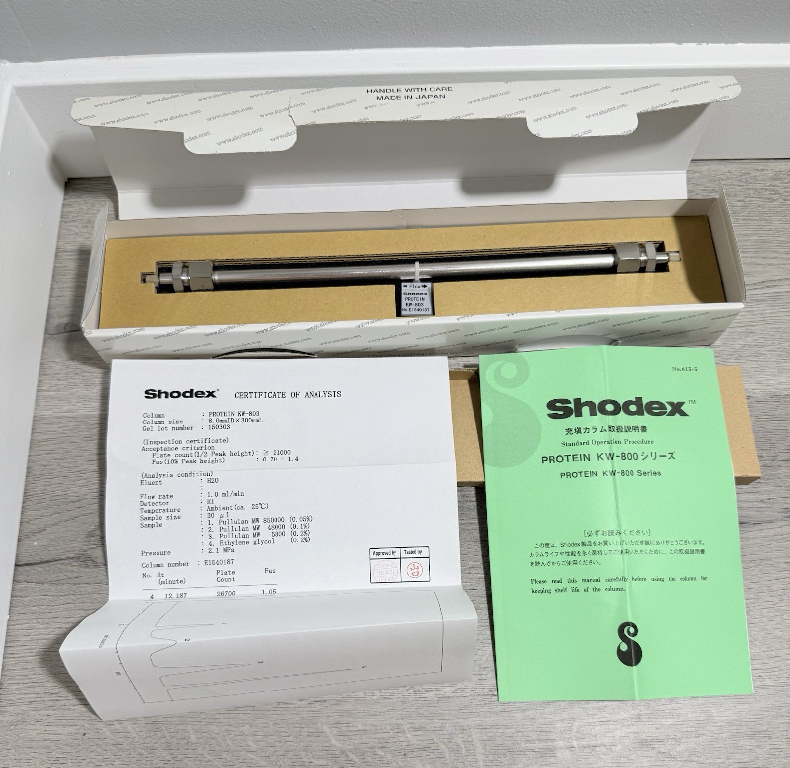 Shodex PROTEIN KW-803 Chromatography Column 8.0x300mm F6989103