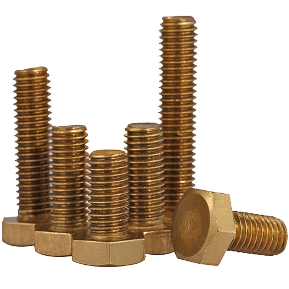 M10 – 1.5 Metric Solid Brass Full Thread Hex Head Bolts External Hexagon Screws