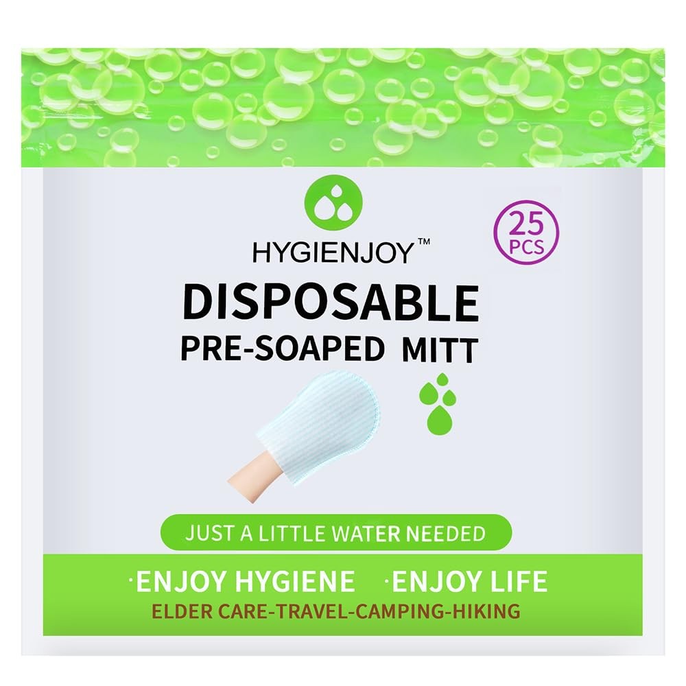 HYGIENJOY-Rinse Free Bath Wipes(25 counts),Disposable No 25 Count (Pack of 1)