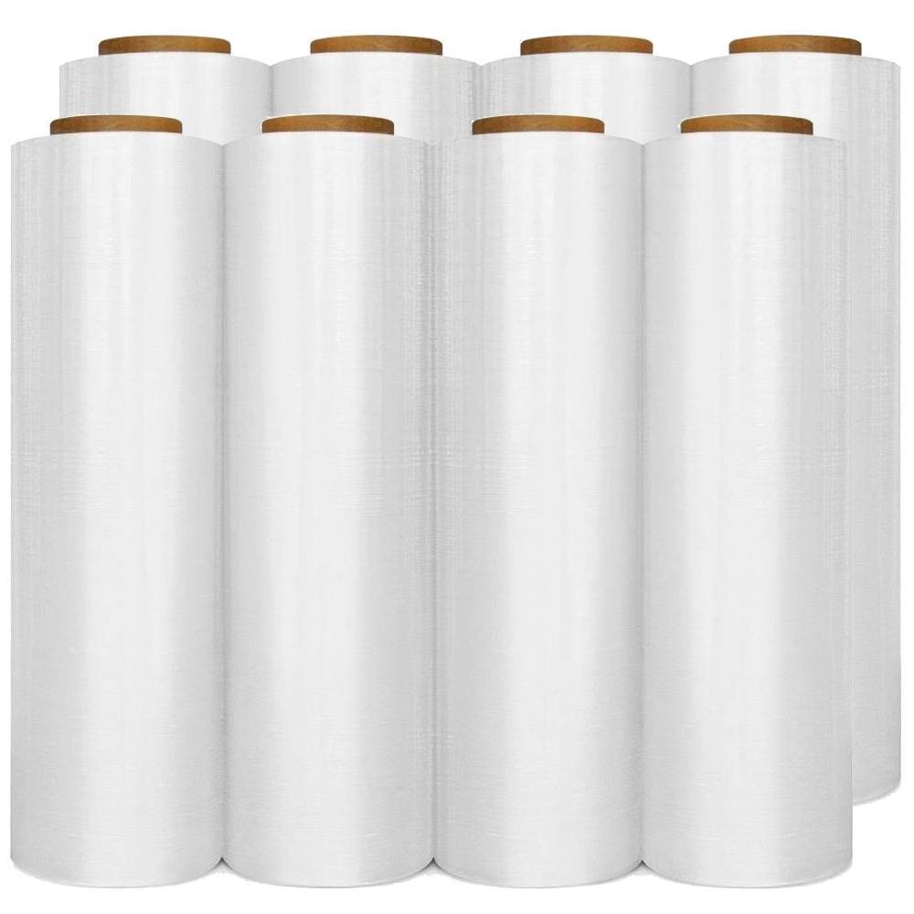 8 Rolls 18″ x 1500′ 80 Gauge Pallet Wrap Stretch Film Hand Shrink Wrap Clear NEW