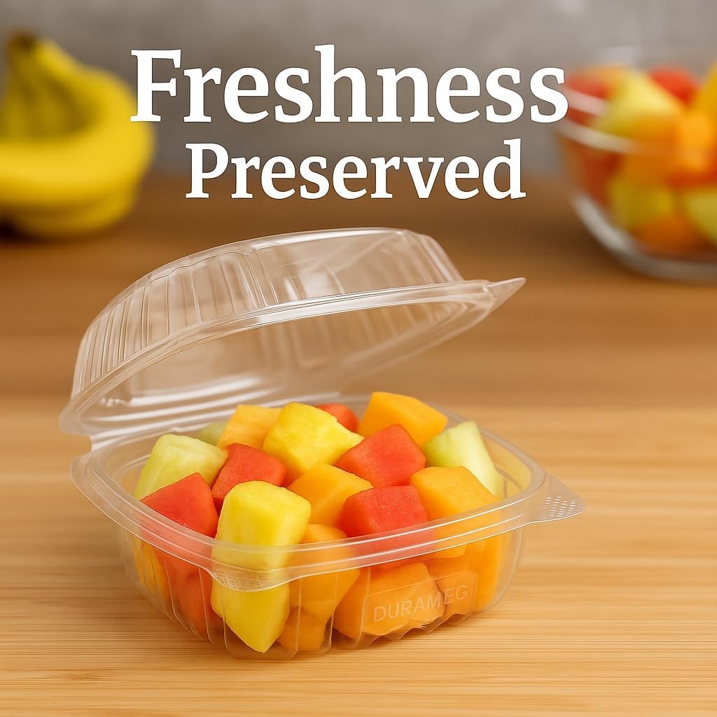 Dart C53PST1 5.3″ ClearSeal Hinged Clamshell Container – 13.8oz – Case of 500