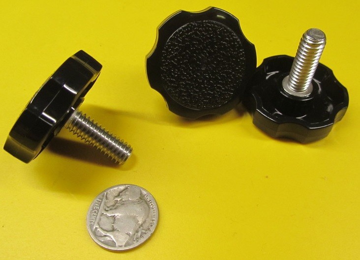Plastic Black Rosette Stainless Thumb Screw 5/16″-18 x 7/8″ Length, 10 Pc