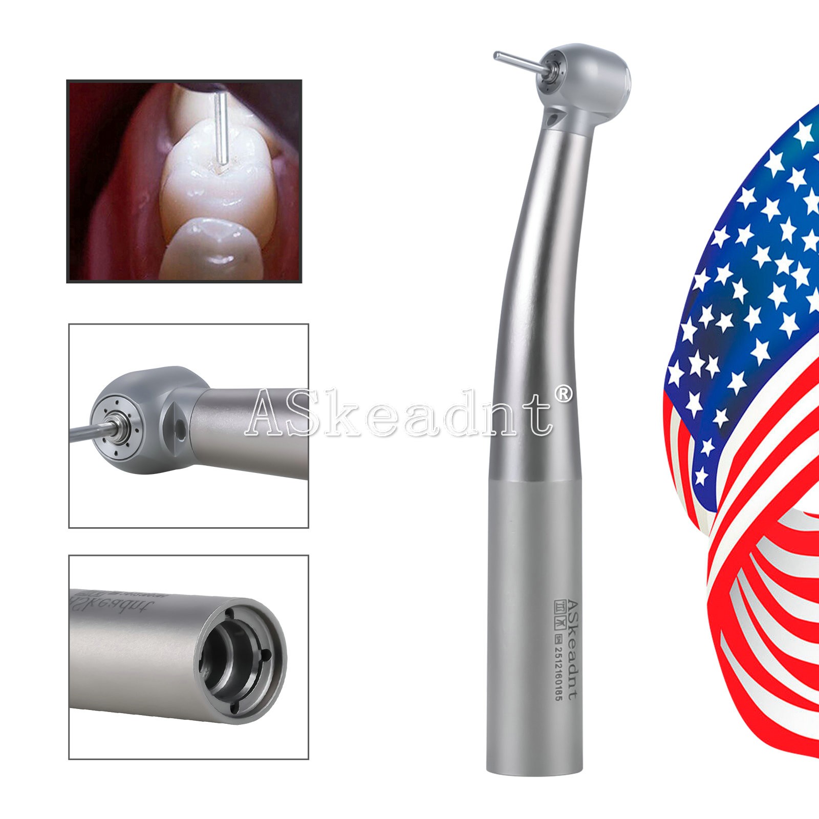Dental Fiber Optic LED High Speed Handpiece 4 Spray fit KaV MULTIflex Coupler ns