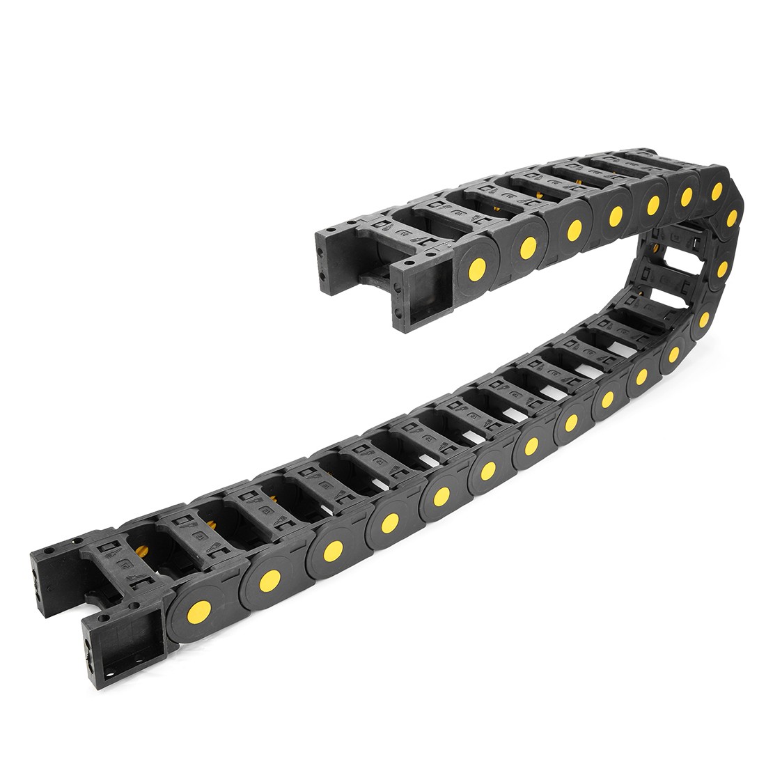 R55 25mmx57mmx1M Plastic Open Type Cable Wire Carrier Drag Chain for CNC Black