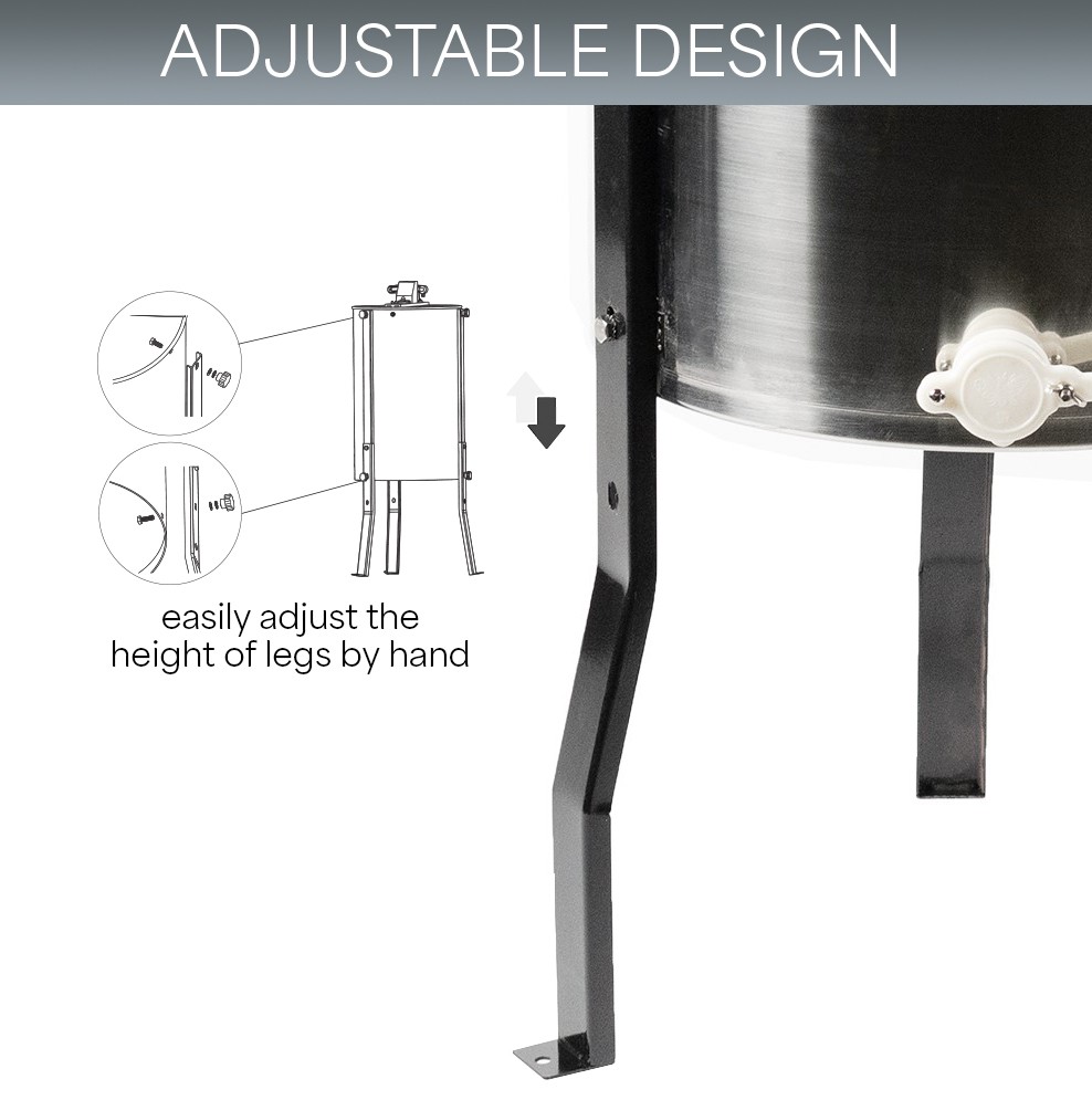 Four 4/8 Frame Stainless Steel Bee Honey Extractor SS Honeycomb Drum BEE-V004B