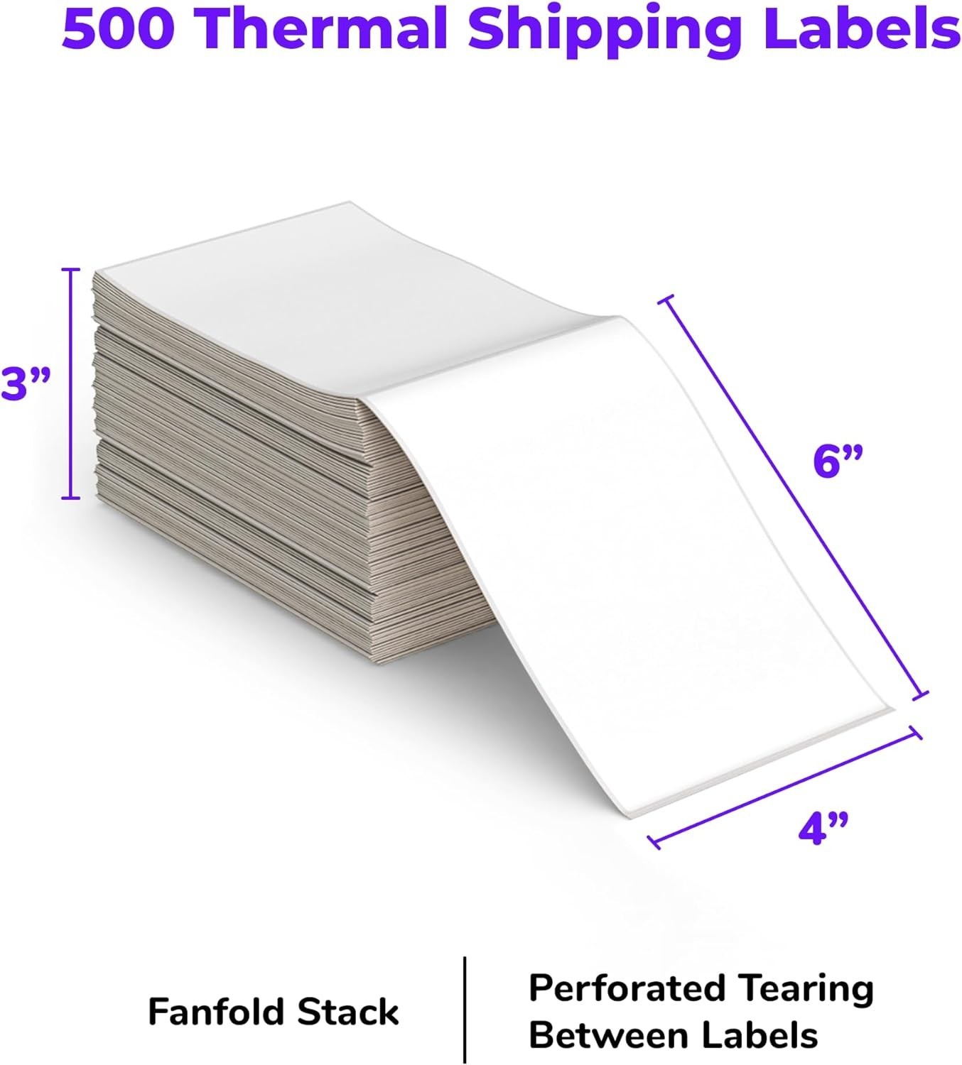 Versatile 4×6 Packing Labels – 500 Fanfold Thermal Labels for eCommerce Shipping