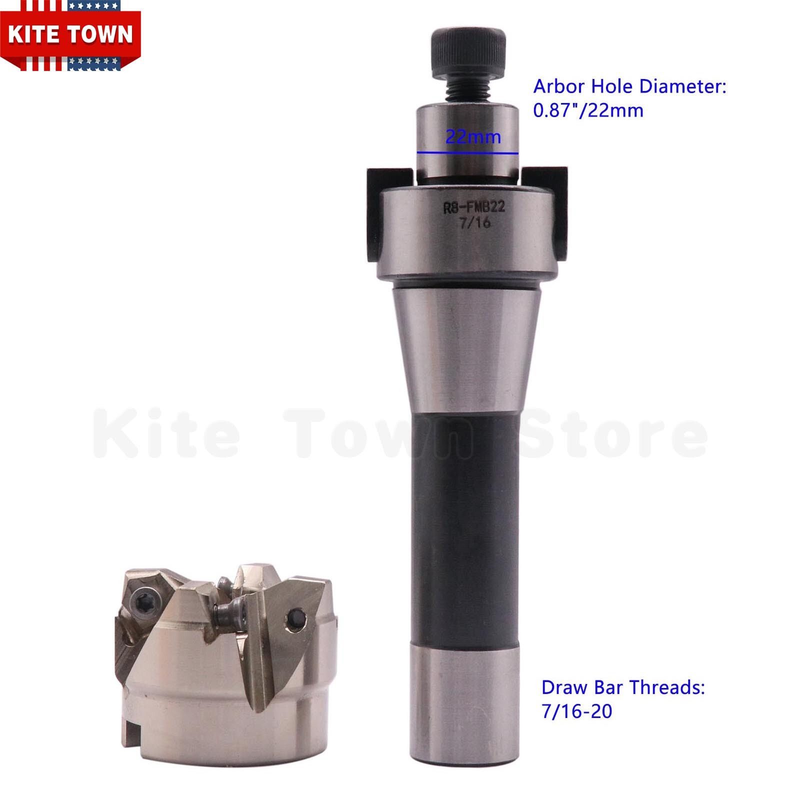 1.97″/50mm 90 Degree MFWN90 50-22-4T Face Mill Shell Cutter Set +10* WNMU080608